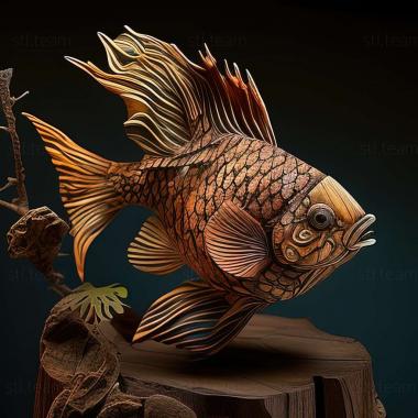 3D model Cichlid hummingbird fish (STL)